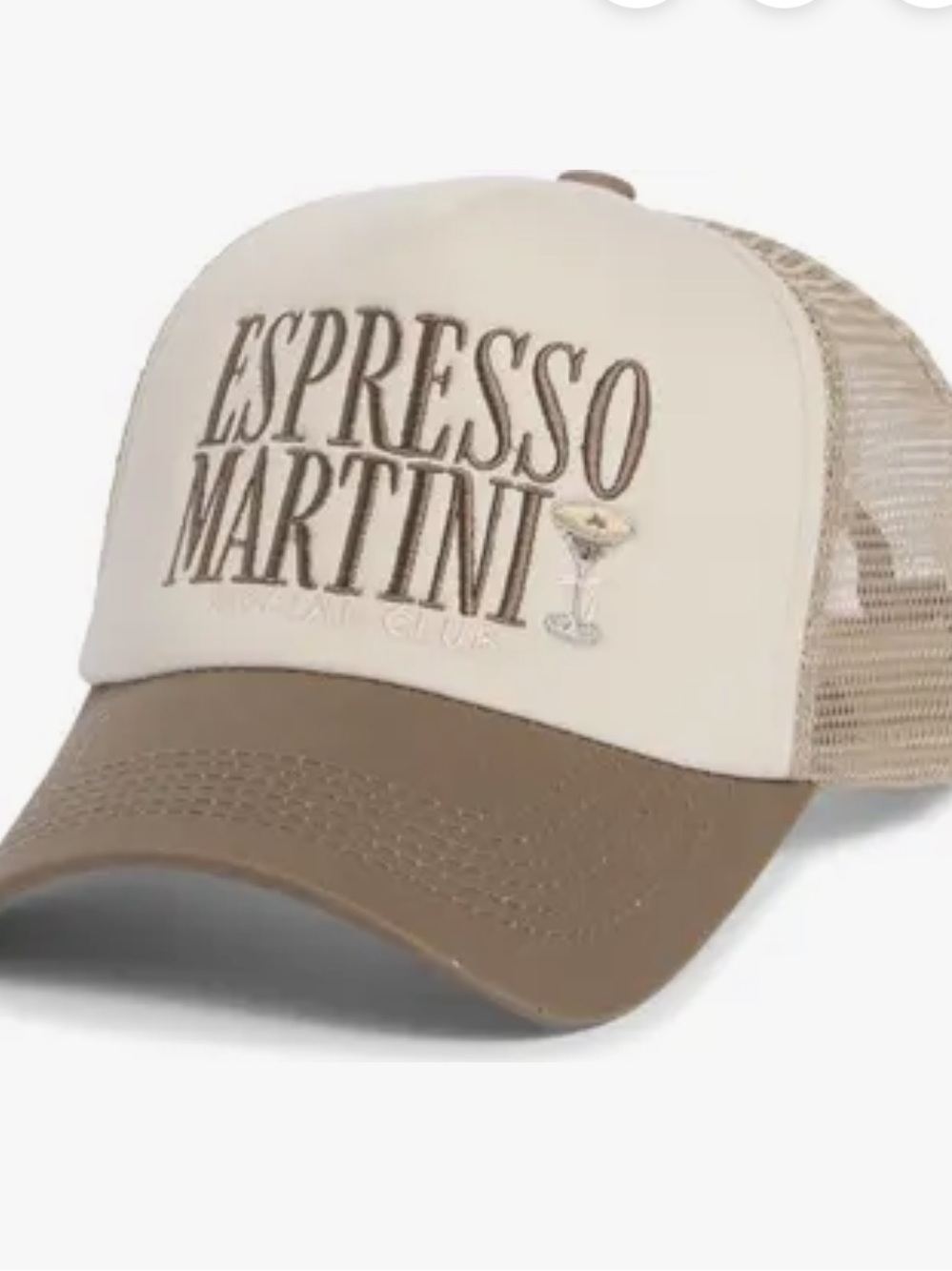 Espresso Martini Trucker Hat - Cream & Brown